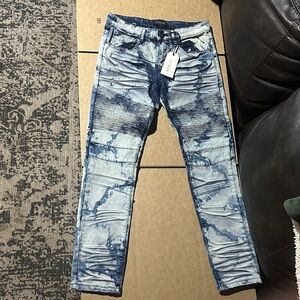 Men's Madblue Patterned Skinny Jeans